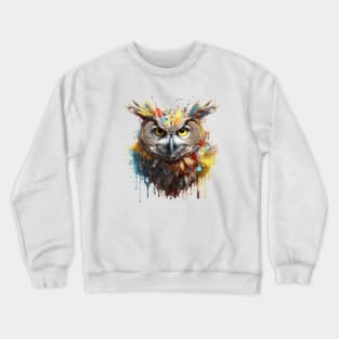 Owl Splash Art: Enchanting Fantasy Illustration #2 Crewneck Sweatshirt